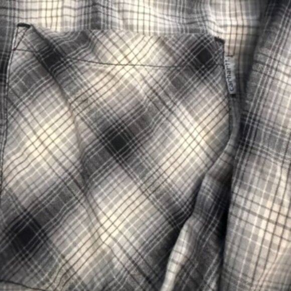 Carhartt Black & Gray Plaid Button-Up Flannel Shirt – Size XXL - Picture 7 of 11